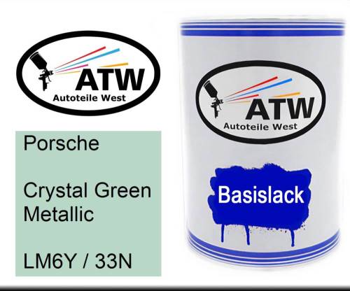 Porsche, Crystal Green Metallic, LM6Y / 33N: 500ml Lackdose, von ATW Autoteile West.